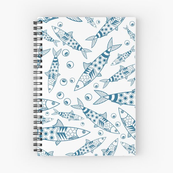 Item preview, Portuguese Lisbon Sardines Pattern Azulejos White Blue designed and sold by idovedesign.