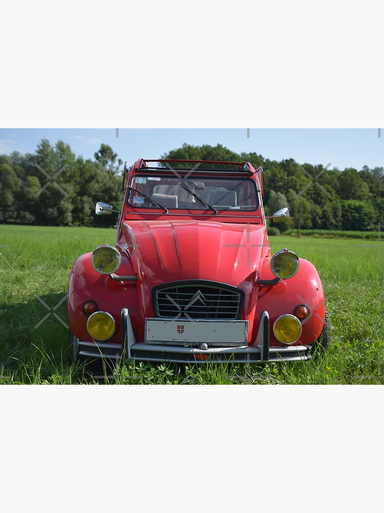 Citroen 2CV red with additional headlights by Roland69