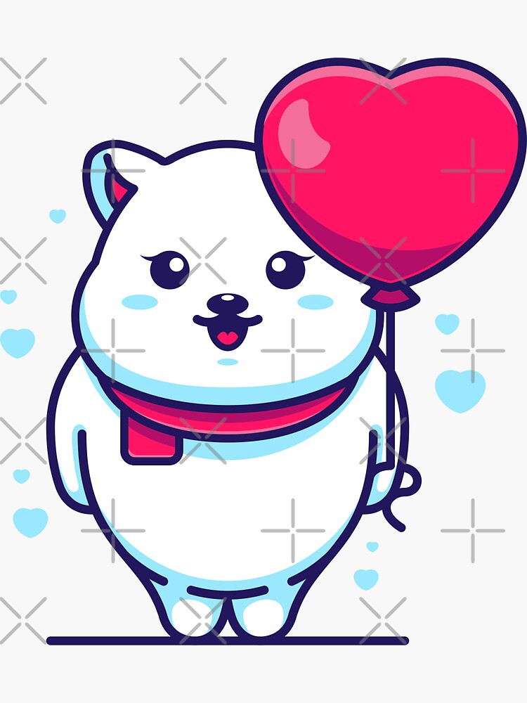 Cute polar bear with balloon cartoon by Wawadzgnstuff