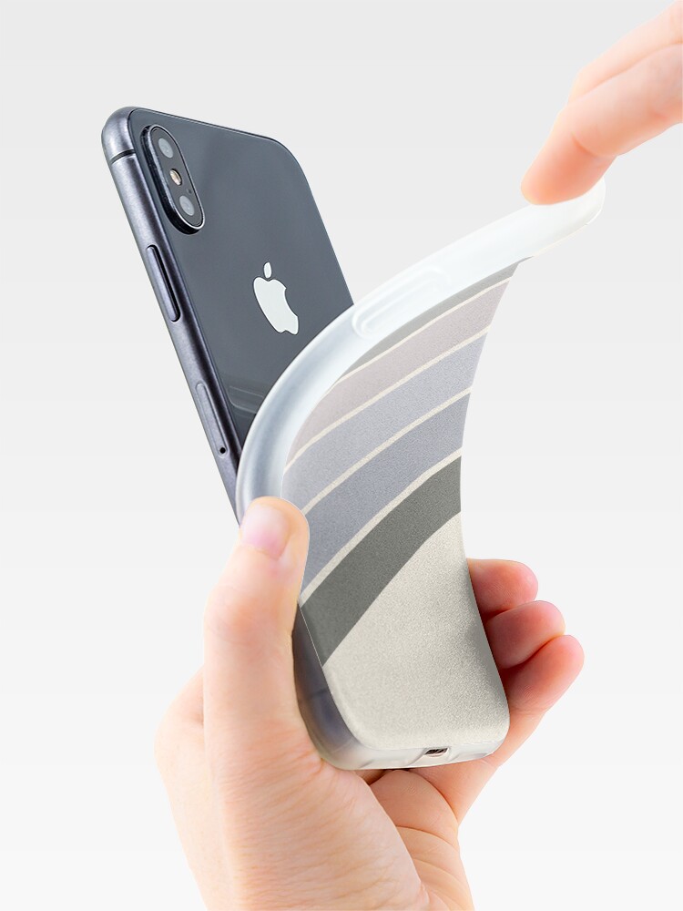 Alternate view of RETRO GRAY beige RAINBOW iPhone Case & Cover