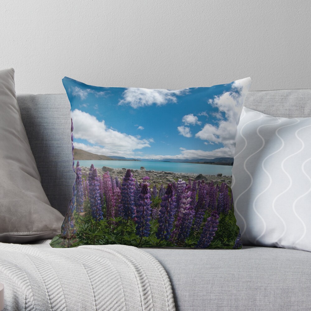 Lupines at Lake Tekapo Throw Pillow