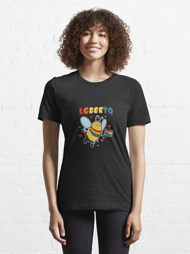 Alternate view of LGBEETQ LGBTQ Community Bee Honeycomb Insect Honey Bees Beehive Stingless Honeybee T-shirt Design Essential T-Shirt