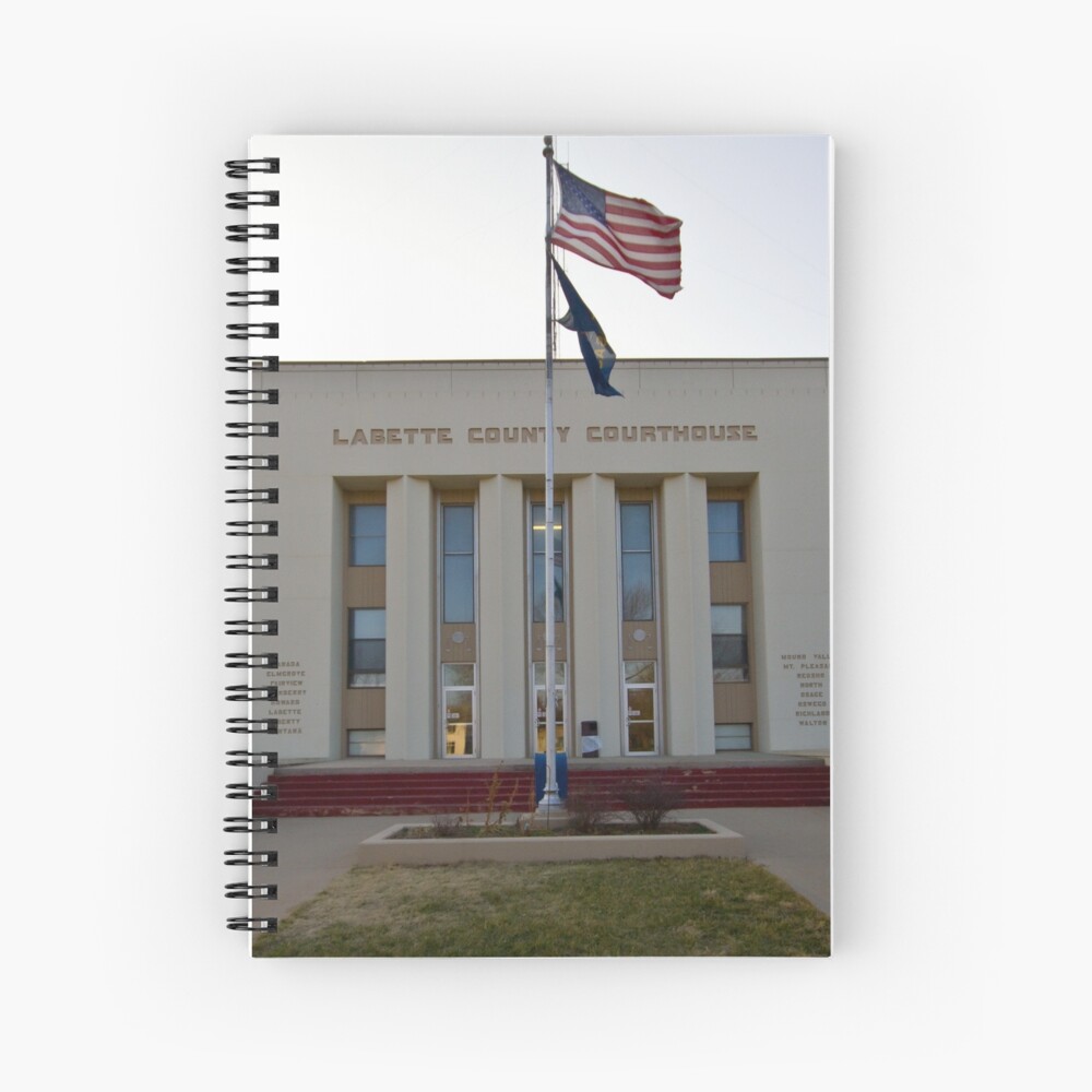 "Labette County, Kansas, Courthouse" Spiral Notebook for Sale by