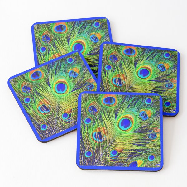 Item preview, GREEN-BLUE PEACOCK FEATHERS PATTERN ART designed and sold by sharlesart.