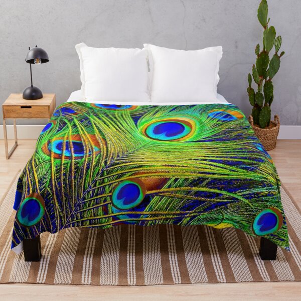 Item preview, GREEN-BLUE PEACOCK FEATHERS PATTERN ART designed and sold by sharlesart.