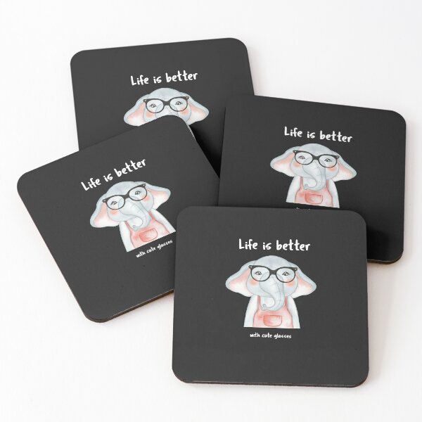 Item preview, Life is better with cute glasses designed and sold by HelloLoriDesign.