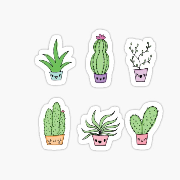  Cute Cactus  Sticker by claudiaramos Redbubble