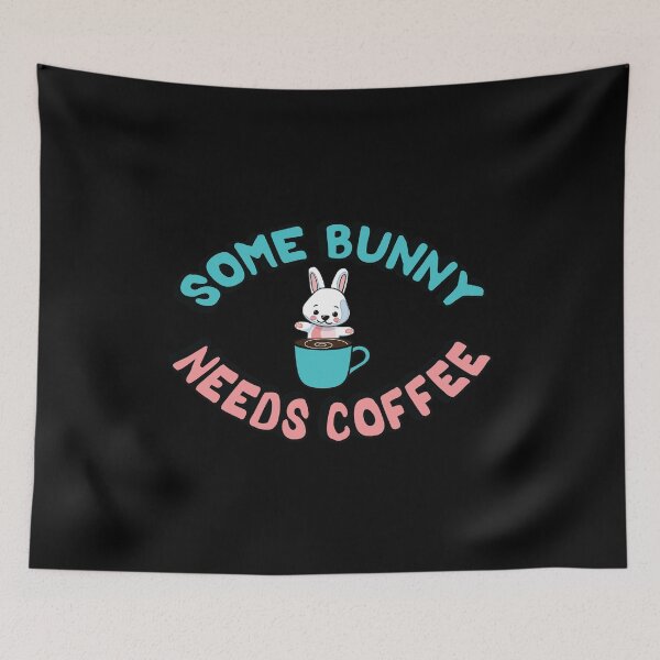 Item preview, Some Bunny Needs Coffee  Black designed and sold by ShopTr3ndy.