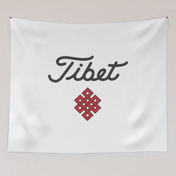 Item preview, Tibet Black Script & Buddhist Symbol designed and sold by ArtofDissent.