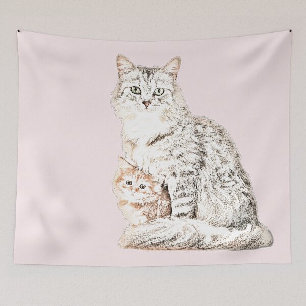 Item preview, Copy of Me and mini Cat (Pink) designed and sold by Jelly Bear.