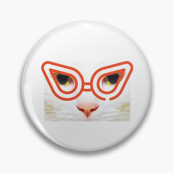 Item preview, White cat with red glasses designed and sold by 3TFashion.