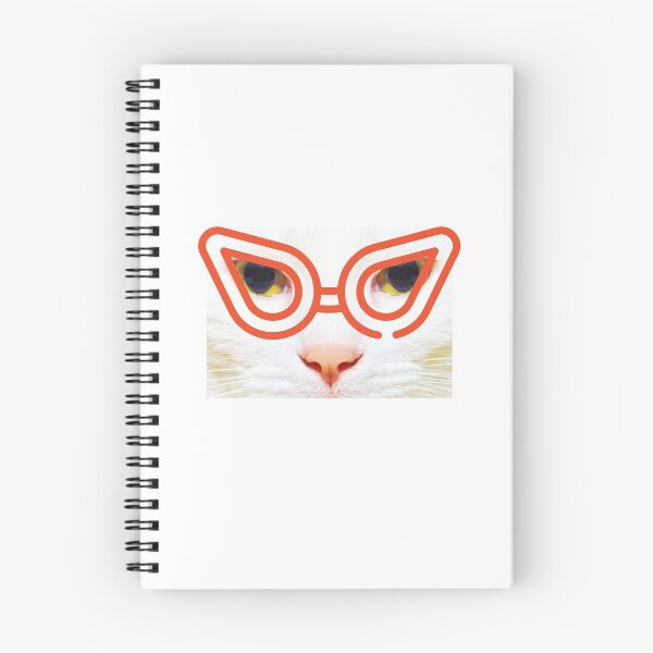 Item preview, White cat with red glasses designed and sold by 3TFashion.
