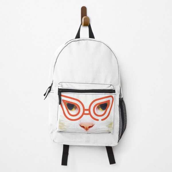 Item preview, White cat with red glasses designed and sold by 3TFashion.
