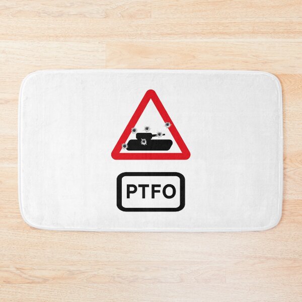 Item preview, Tank Road Sign PTFO with bullet holes - Play the f*&king objective! Gamer's design designed and sold by MintGubbins.