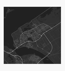 Almere, Netherlands Map. (White on black) Fotodruck