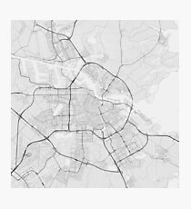 Amsterdam, Netherlands Map. (Black on white) Fotodruck