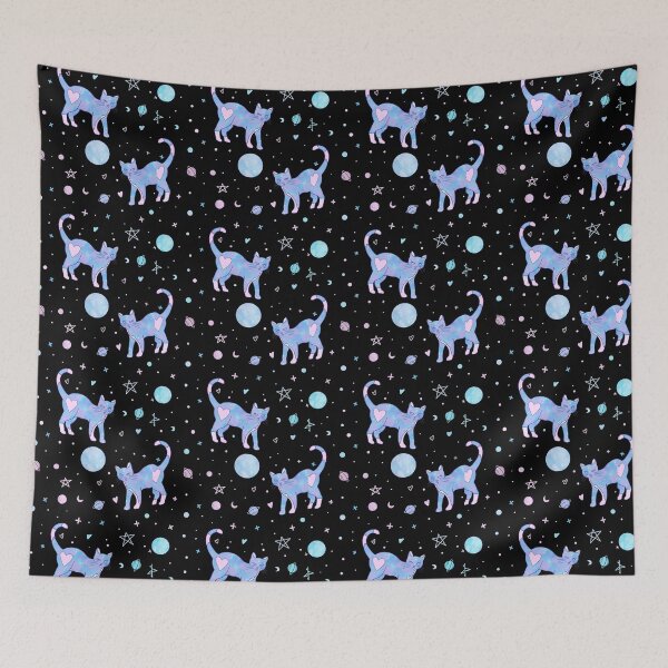 Item preview, opalescent vaporwave cat designed and sold by opalsunsetart.