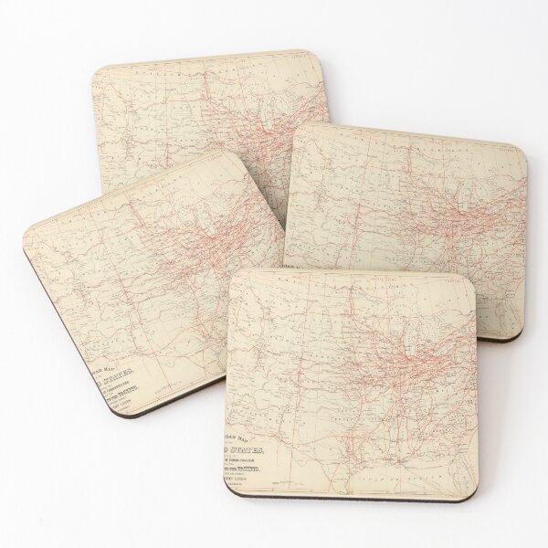 Item preview, Old United States Railroad Map (1884) Vintage US Railway Atlas designed and sold by BravuraMedia.