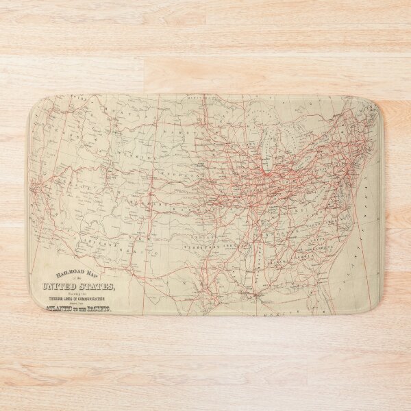 Item preview, Old United States Railroad Map (1884) Vintage US Railway Atlas designed and sold by BravuraMedia.