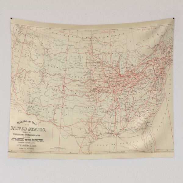 Item preview, Old United States Railroad Map (1884) Vintage US Railway Atlas designed and sold by BravuraMedia.