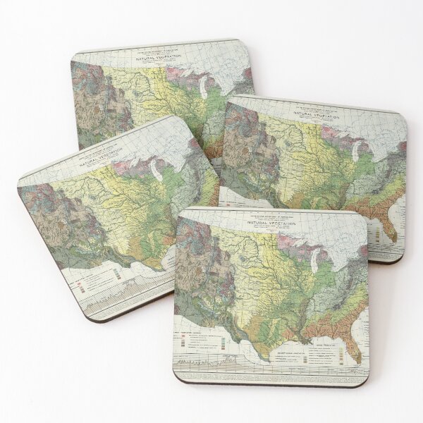 Item preview, Old US Natural Vegetation Map (1923) Vintage United States Ecosystems Atlas designed and sold by BravuraMedia.
