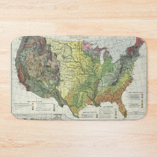Item preview, Old US Natural Vegetation Map (1923) Vintage United States Ecosystems Atlas designed and sold by BravuraMedia.