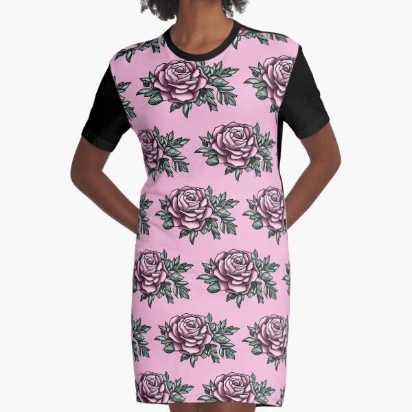 Rose Graphic T-Shirt Dress