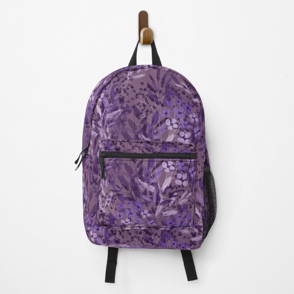 Item preview, Floral pattern, lilac twigs and flowers on a brown background, drawing. designed and sold by UVI-CA.