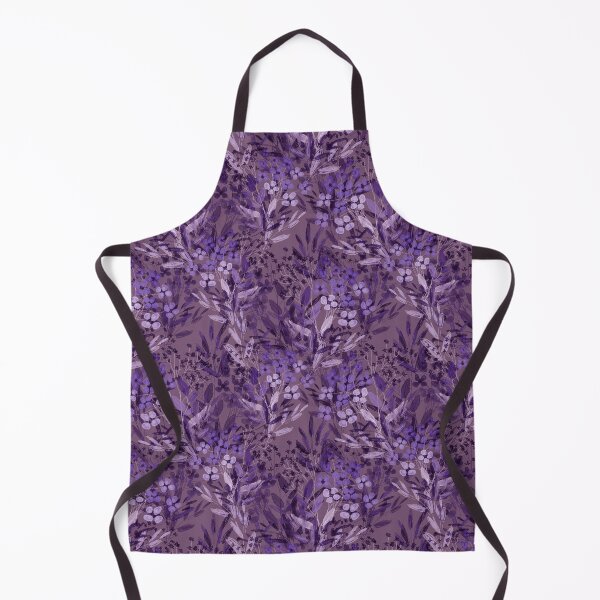 Item preview, Floral pattern, lilac twigs and flowers on a brown background, drawing. designed and sold by UVI-CA.