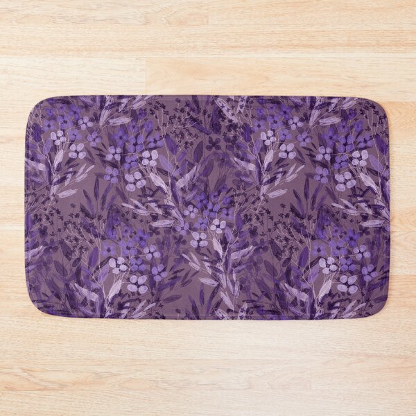 Item preview, Floral pattern, lilac twigs and flowers on a brown background, drawing. designed and sold by UVI-CA.