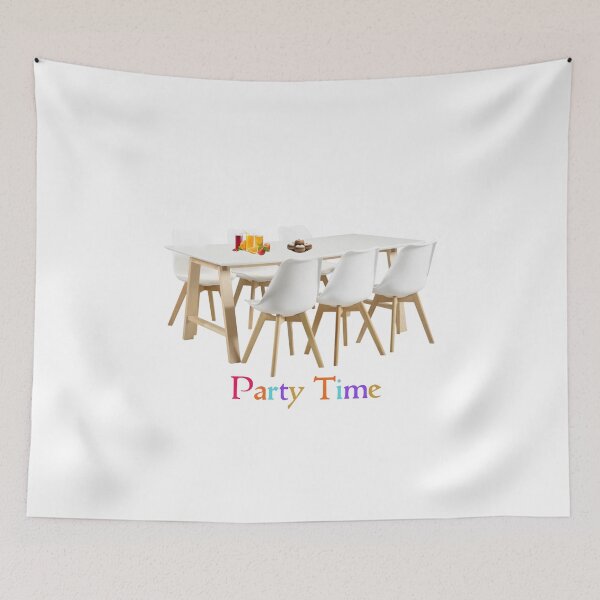 Item preview, Dining Table with edible items. Party Time designed and sold by VIVEK KUMAR RAI.