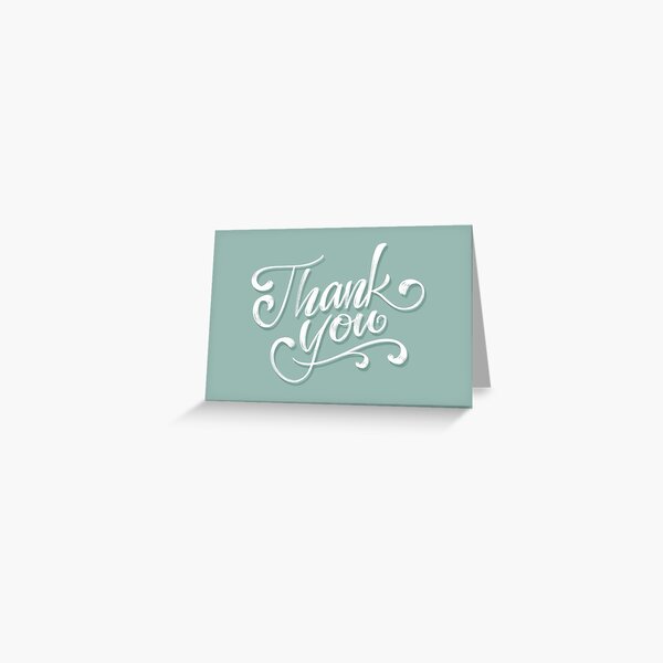 Pale Green Thank You Greeting Card