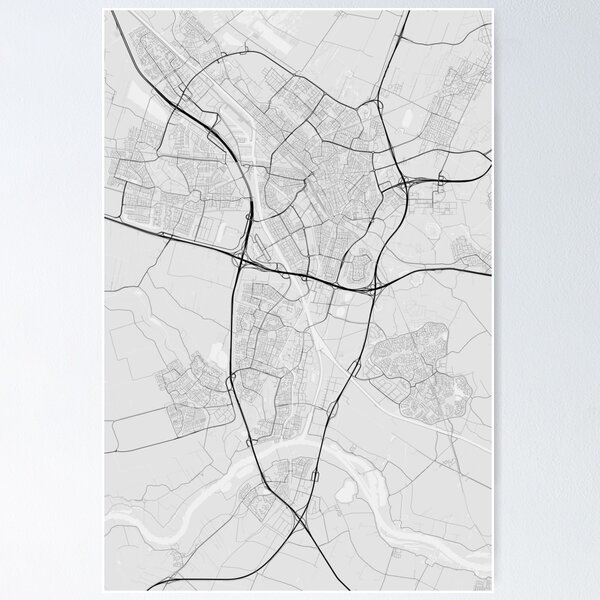 Item preview, Utrecht, Netherlands Map. (Black on white) designed and sold by Graphical-Maps.