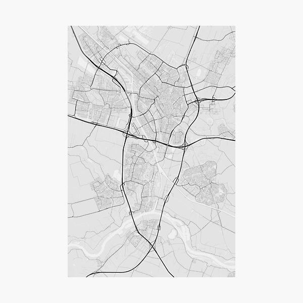 Item preview, Utrecht, Netherlands Map. (Black on white) designed and sold by Graphical-Maps.