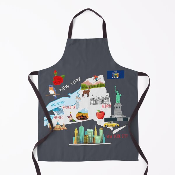 Item preview, New York state map, Tourist Attractions, the major cities, flag, symbols designed and sold by mashmosh.