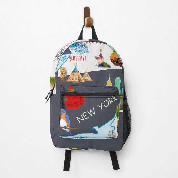 Item preview, New York state map, Tourist Attractions, the major cities, flag, symbols designed and sold by mashmosh.