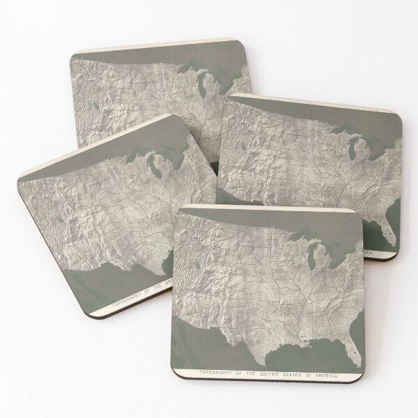 Item preview, Old US Relief Map (1893) Vintage United States Topography Atlas designed and sold by BravuraMedia.