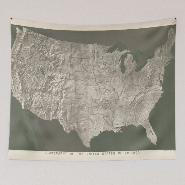 Item preview, Old US Relief Map (1893) Vintage United States Topography Atlas designed and sold by BravuraMedia.