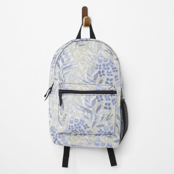 Item preview, Floral pattern, blue twigs and flowers on a light background, drawing. designed and sold by UVI-CA.