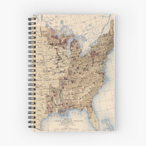 Item preview, Old US Timber Products Regional Value Map (1903) Vintage United States Lumber Atlas designed and sold by BravuraMedia.
