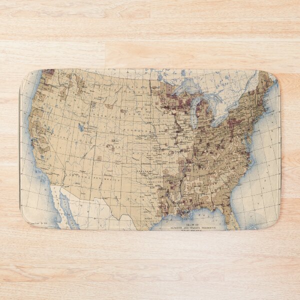Item preview, Old US Timber Products Regional Value Map (1903) Vintage United States Lumber Atlas designed and sold by BravuraMedia.