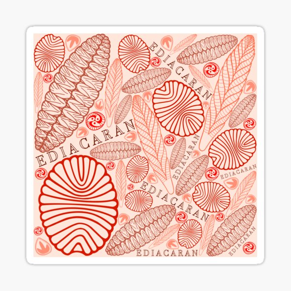 Red Ediacaran fossils no.2 Sticker