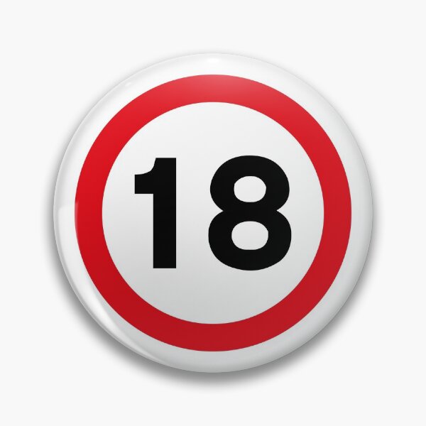 Item preview, 18 mph UK Speed Limit sign - 18 (Eighteenth birthday) designed and sold by MintGubbins.