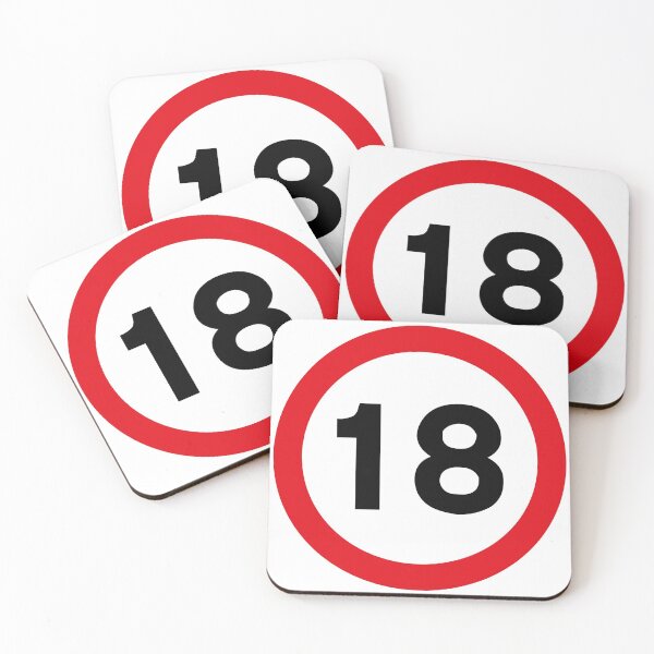 Item preview, 18 mph UK Speed Limit sign - 18 (Eighteenth birthday) designed and sold by MintGubbins.