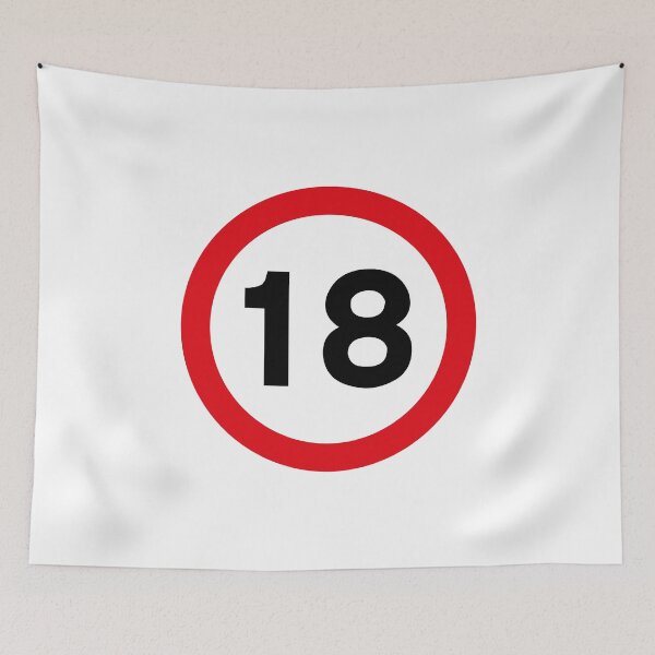 Item preview, 18 mph UK Speed Limit sign - 18 (Eighteenth birthday) designed and sold by MintGubbins.