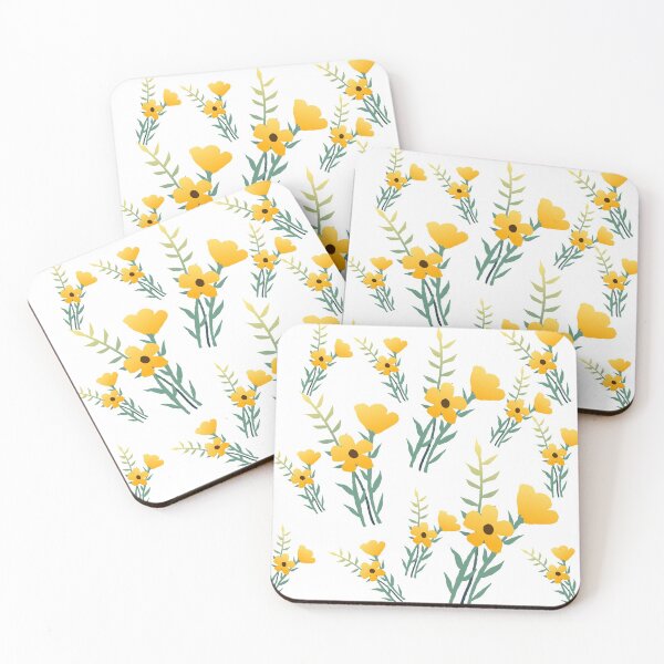 Item preview, Flores amarillas sobre un fondo blanco. designed and sold by RiadMannan.