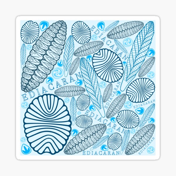 Blue Ediacaran fossils no.2 Sticker