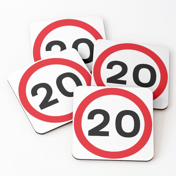 Item preview, 20 mph UK Speed Limit sign - 20 (Twentieth birthday) designed and sold by MintGubbins.