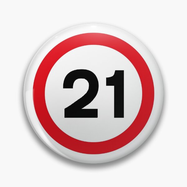 Item preview, 21 mph UK Speed Limit sign - 21 (Twenty first birthday) designed and sold by MintGubbins.