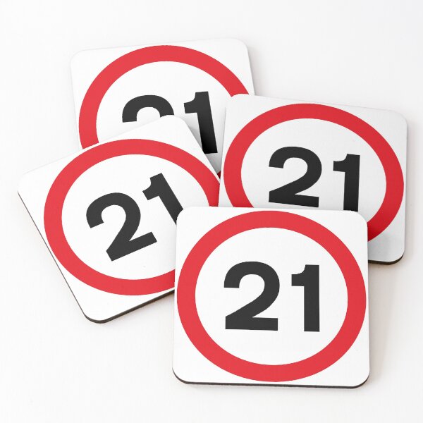 Item preview, 21 mph UK Speed Limit sign - 21 (Twenty first birthday) designed and sold by MintGubbins.